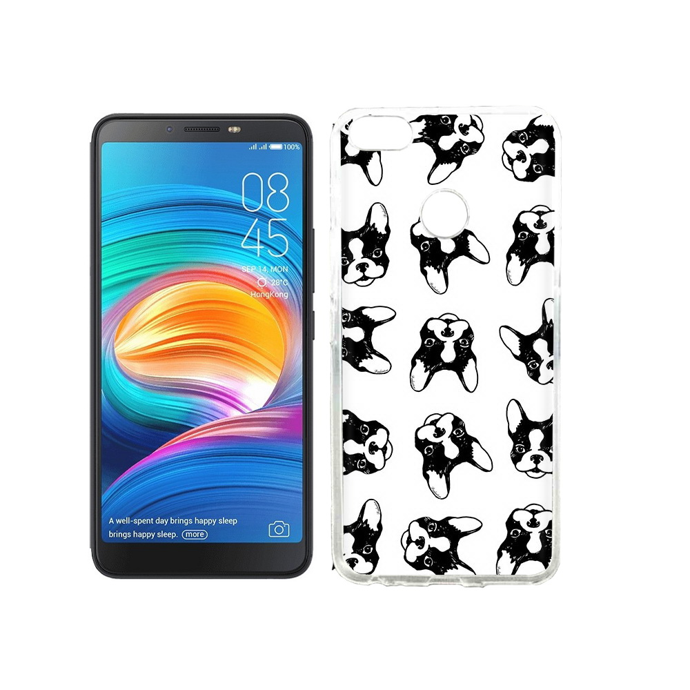 

Чехол MyPads Tocco для Tecno Camon X черно белые собачки, Прозрачный, Tocco