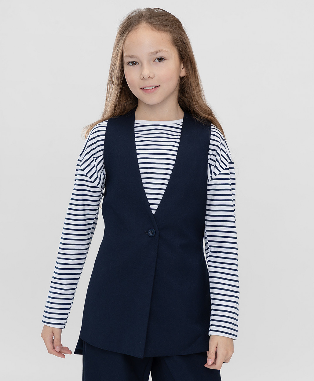 

Жилет детский Button Blue 222BBGS4702, синий, 134, 222BBGS4702