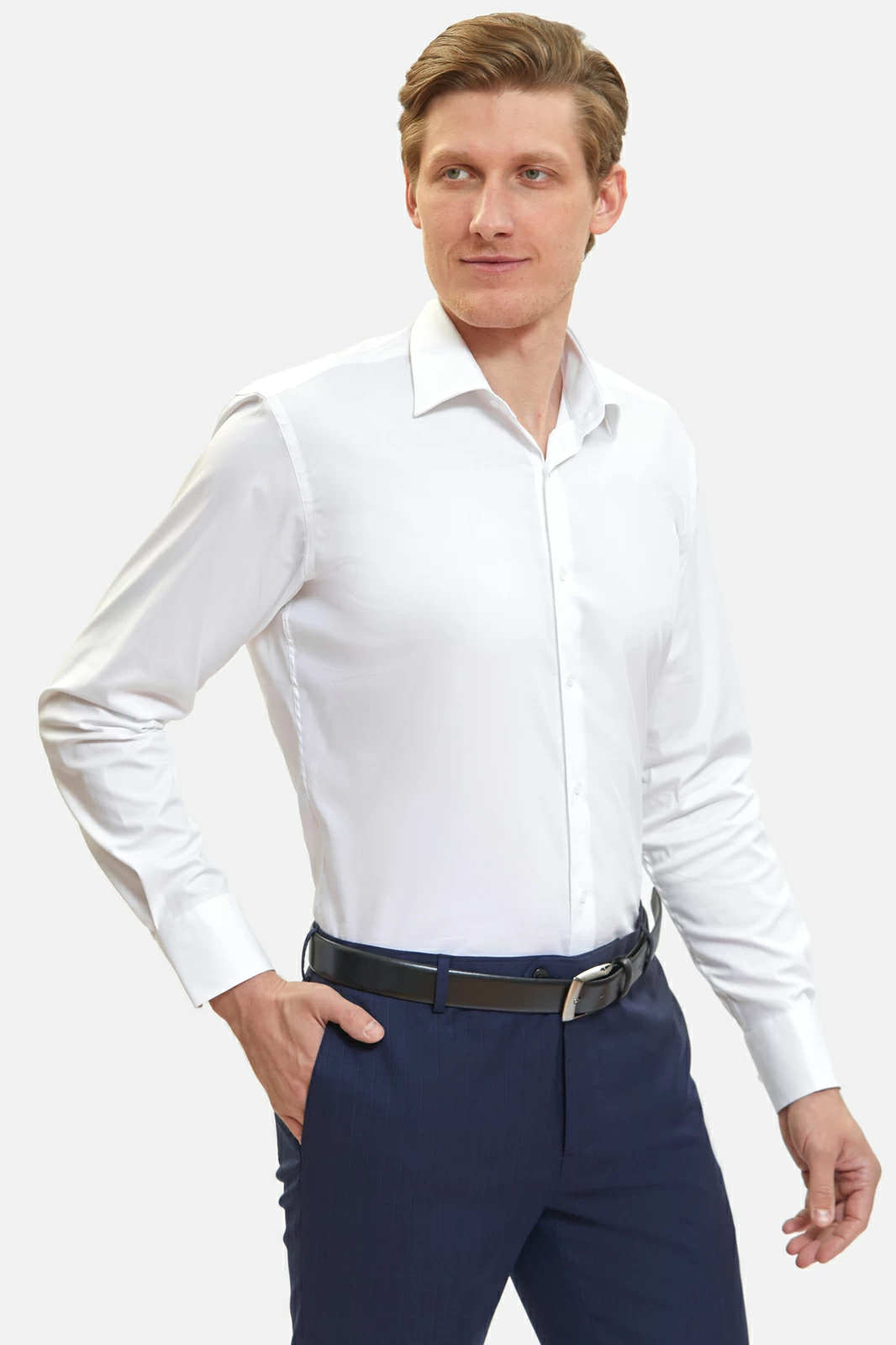 Рубашка мужская Kanzler 2A-40TSL-11128-02 белая 44 RU
