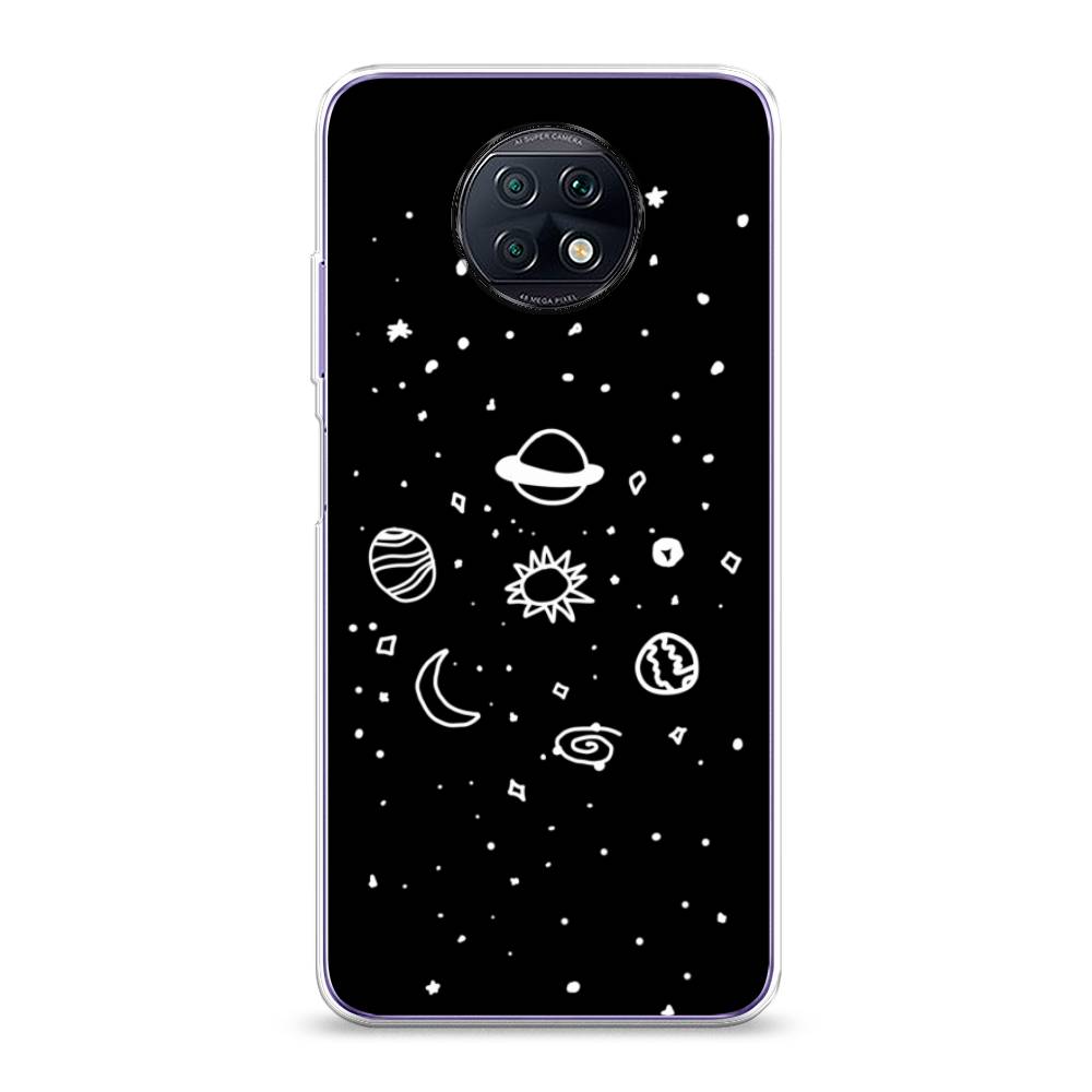 

Чехол на Xiaomi Redmi Note 9T "Дудл солнечной системы", Бежевый;серый, 39650-2