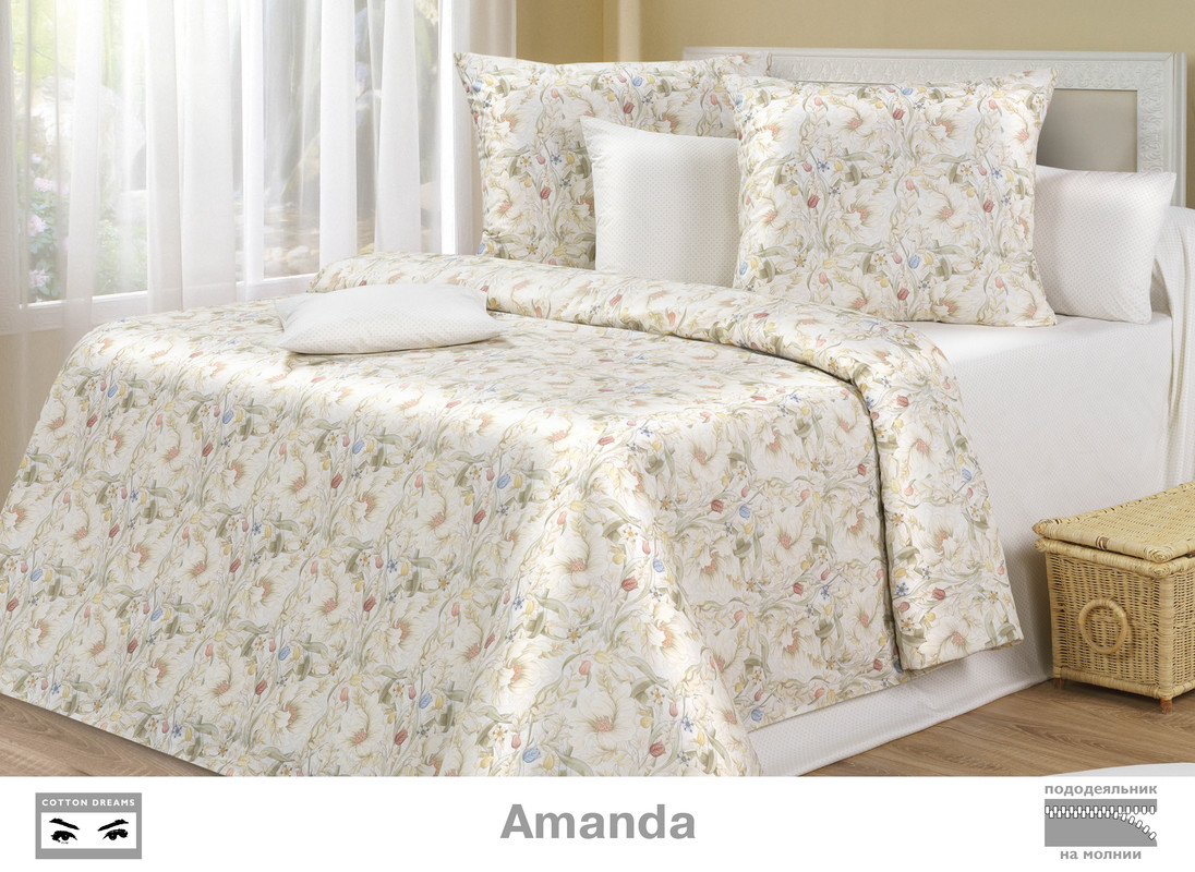 

Постельное белье Cotton Dreams Amanda 2х-спальный, наволочки 70x70, 32677МAmanda, Amanda