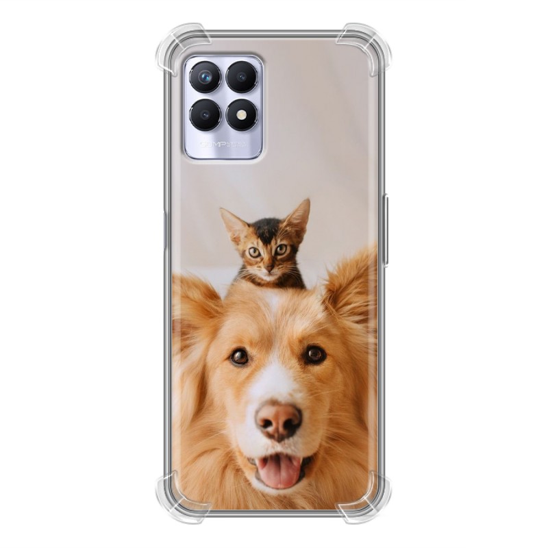 фото Силиконовый с усиленными углами чехол для realme 8i/narzo 50 собака и котенок 100gadgets