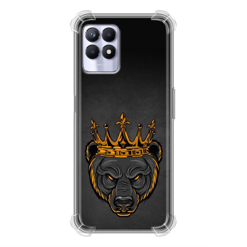 фото Силиконовый с усиленными углами чехол для realme 8i/narzo 50 король медведь 100gadgets