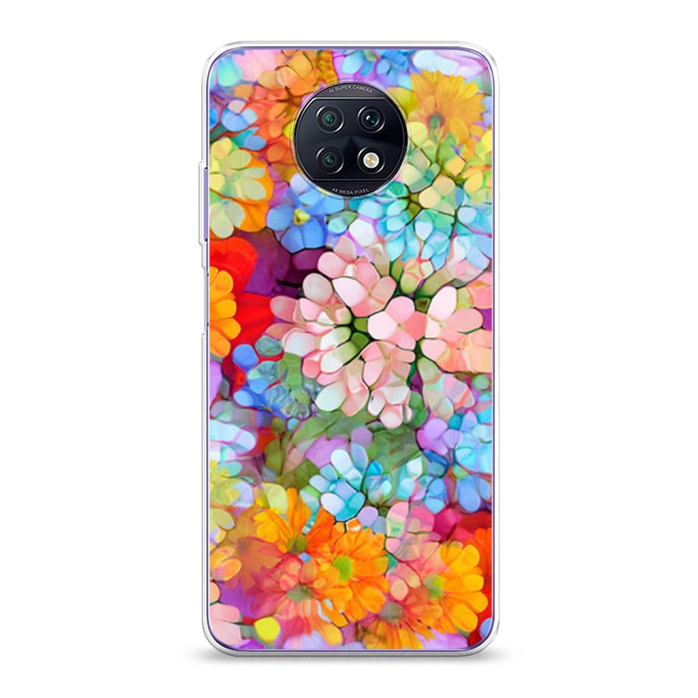 

Чехол на Xiaomi Redmi Note 9T "Цветы витраж", Оранжевый;розовый;голубой, 39650-3