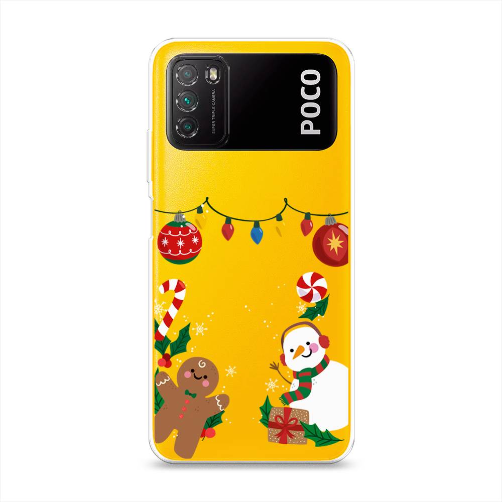 

Чехол на Xiaomi Poco M3 "Новогоднее настроение", Коричневый;красный;зеленый, 39550-5