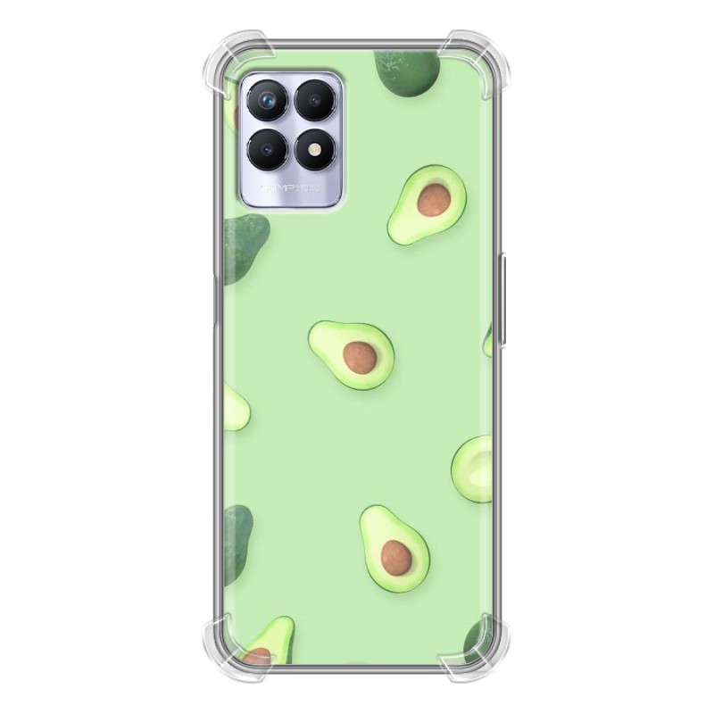 фото Силиконовый с усиленными углами чехол для realme 8i/narzo 50 веселое авокадо 100gadgets