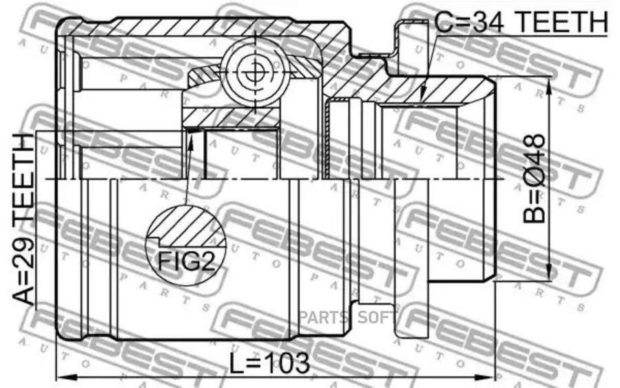 

FEBEST Шрус внутренний левый 29x48x34 FEBEST 0411-H77WLH