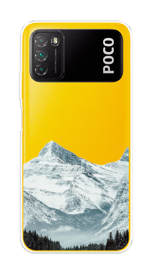 

Чехол на Xiaomi Poco M3 "Горы арт 1", Белый;зеленый, 39550-2