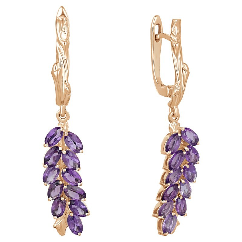 

Серьги из серебра с аметистом LAZURIT-ONLINE 7849PG, 7849PG