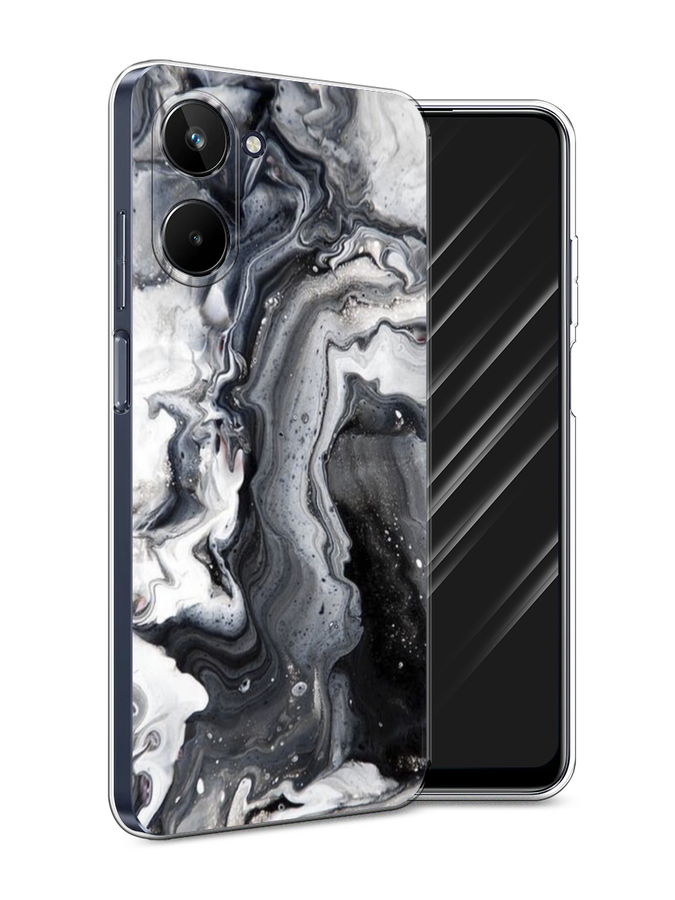 

Чехол Awog на Realme 10 4G "Бело-черные сложные полосы", Серый;серебристый;белый, 2512150-3