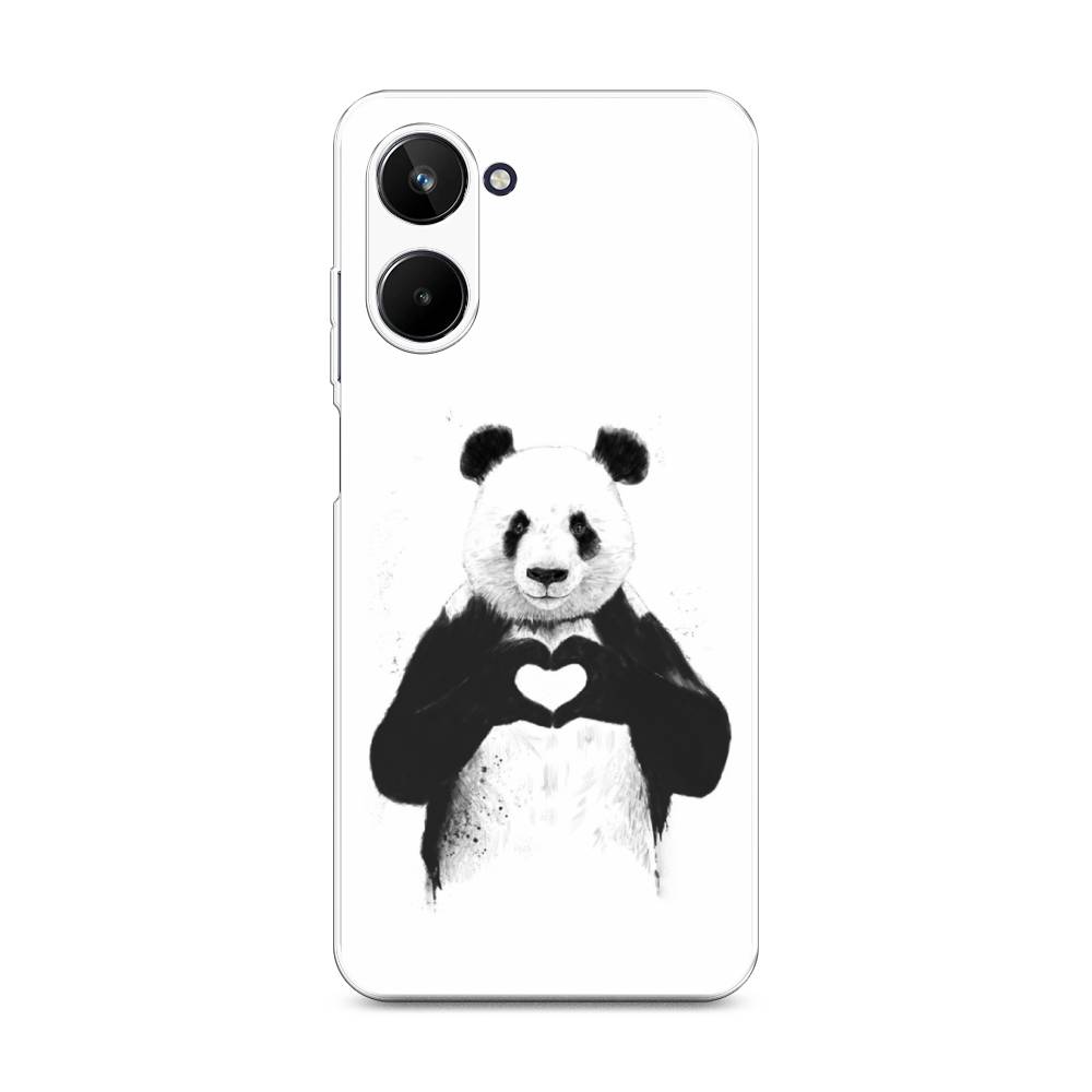 

Чехол Awog на Realme 10 4G "Панда love", Серебристый, 2512150-10