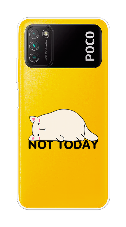 

Чехол на Xiaomi Poco M3 "Cat not today", Белый;розовый;черный, 39550-1