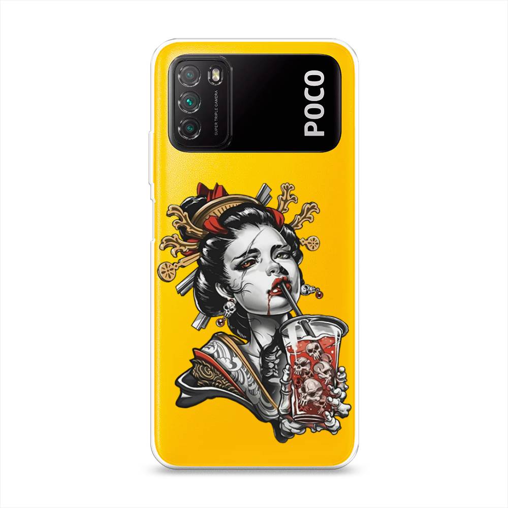 

Чехол на Xiaomi Poco M3 "Опасная гейша", Красный;черный;серый, 39550-4