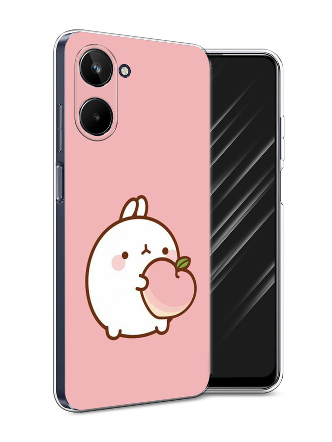 

Чехол Awog на Realme 10 4G "Кролик с персиком", Розовый;бежевый, 2512150-1