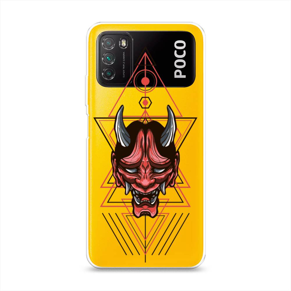 

Чехол на Xiaomi Poco M3 "Hanya Oni mask", Серый;красный;черный, 39550-4