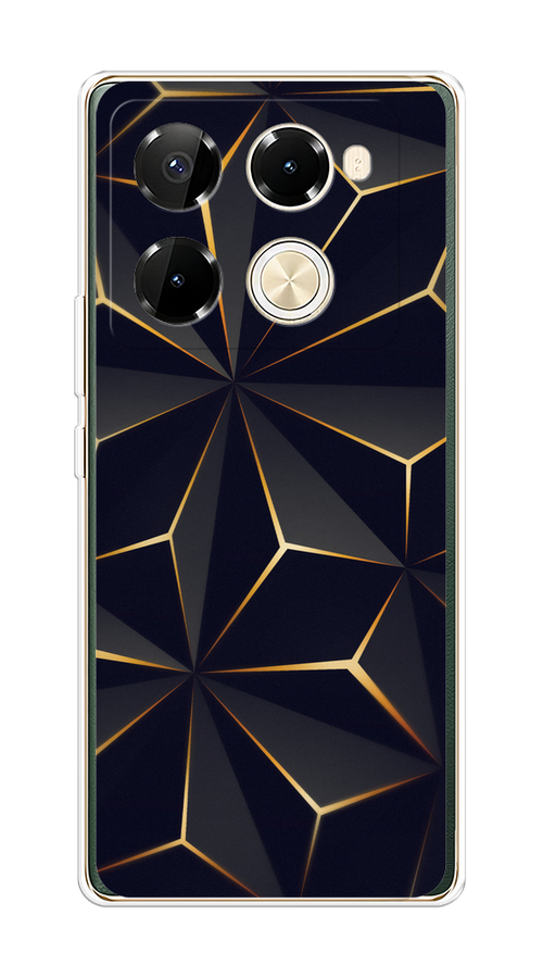 

Чехол на Infinix Note 40 Pro 5G/Note 40 Pro Plus "Черные полигоны", Золотистый;черный, 3105950-1