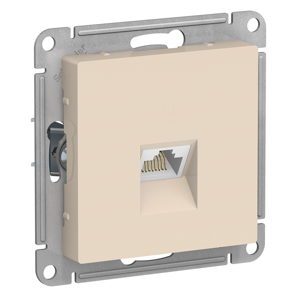 

SE AtlasDesign Бежевый Розетка компьютерная RJ45, кат. 6A, механизм ATN000286, AtlasDesign16_ATN000286