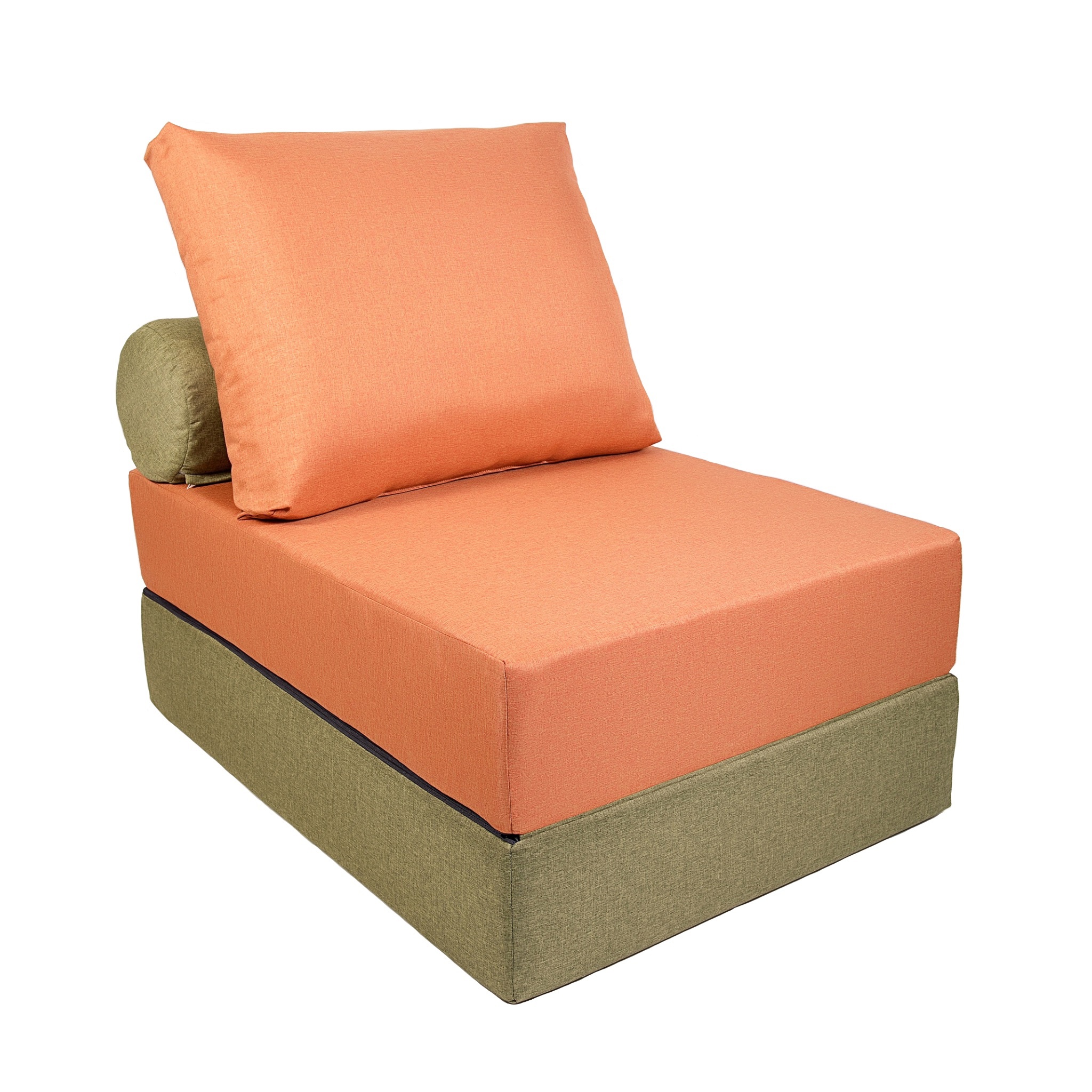 Кресло-кровать FREEFORM ПРАЙМ рогожка двухцветный. Оранжевый оливковый