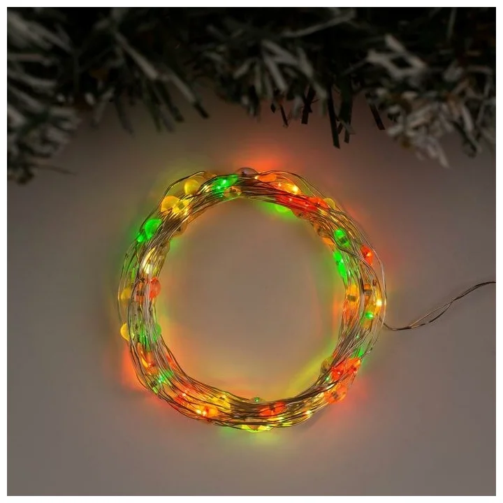

Светодиодная нить Luazon Lighting Нить роса 5 м разноцветный/RGB, Нить роса