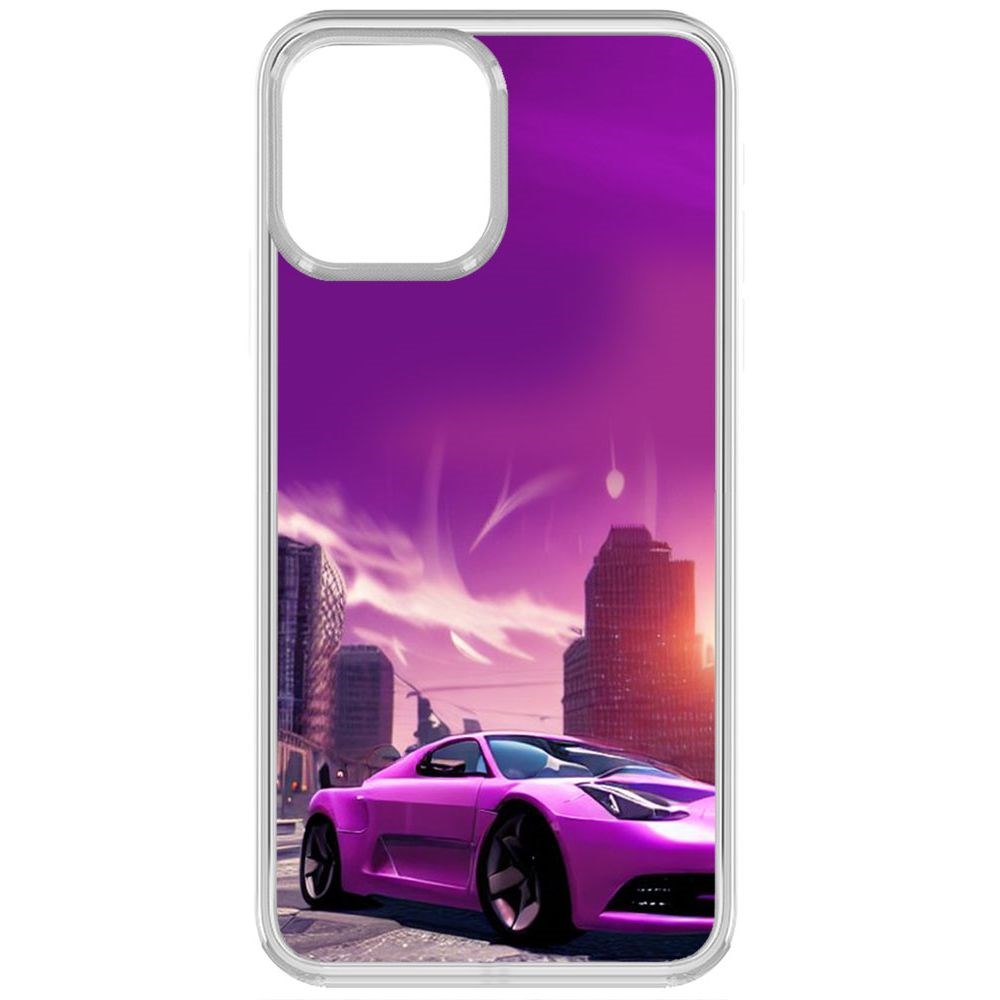 

Чехол-накладка Krutoff Clear Case Розовое авто для iPhone 13 Pro, Прозрачный