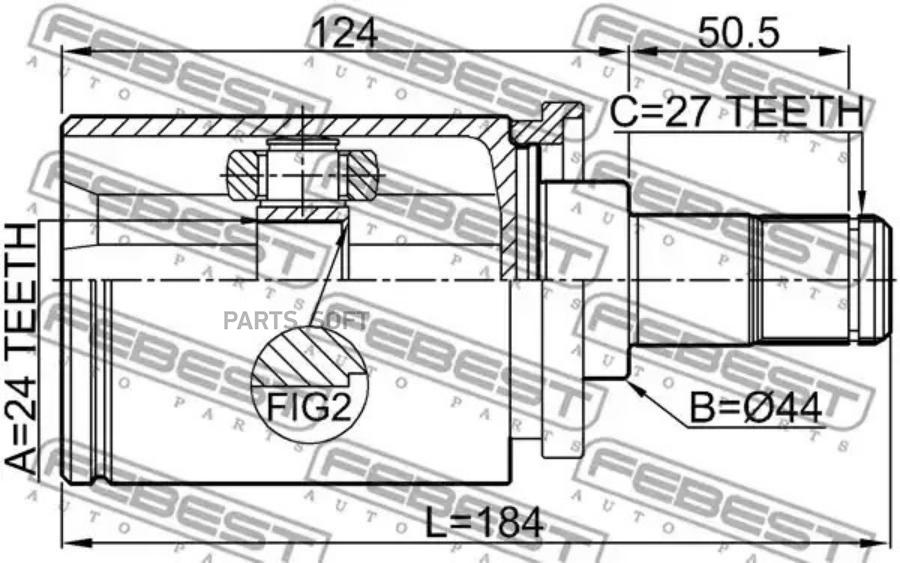 FEBEST ШРУС ВНУТРЕННИЙ ЛЕВЫЙ 26X44X27 FEBEST 1911-F30LH