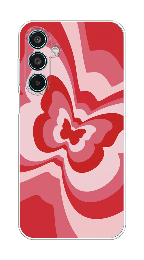 

Чехол на Samsung Galaxy M35 "Бабочка в стиле хиппи", Красный;розовый, 2110050-1