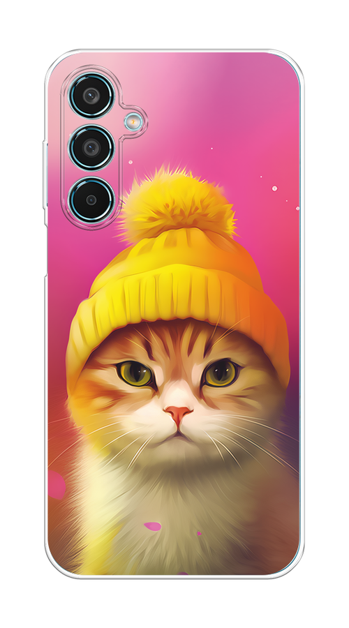 

Чехол на Samsung Galaxy M35 "Котик в шапочке", Розовый;желтый;бежевый, 2110050-1