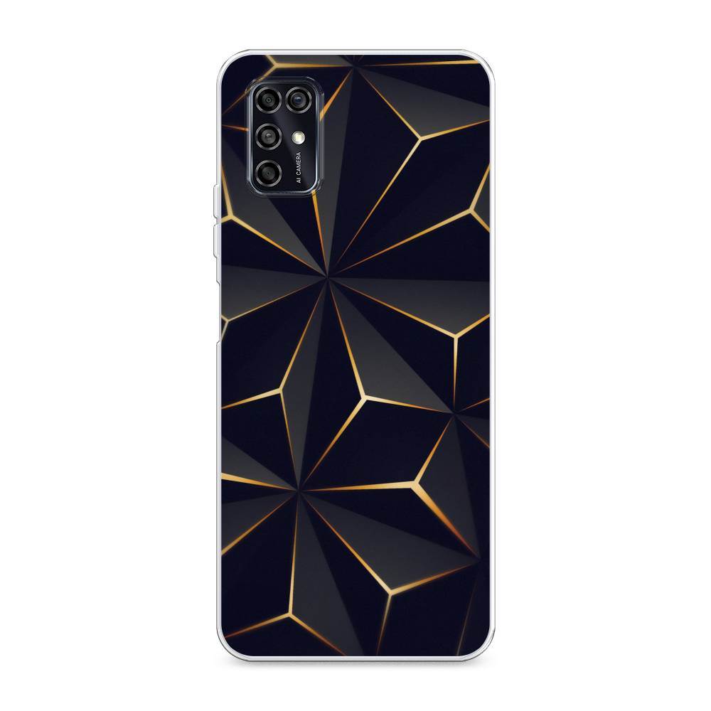 

Чехол для ZTE Blade V2020 Smart "Черные полигоны", Золотистый;черный, 133850-3