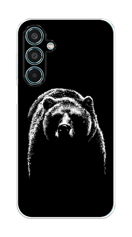 

Чехол на Samsung Galaxy M35 "Медведь в ночи", Белый;черный, 2110050-1