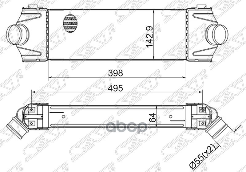 

Радиатор Интеркулера Ford Transit 06- Sat арт. ST-1423732