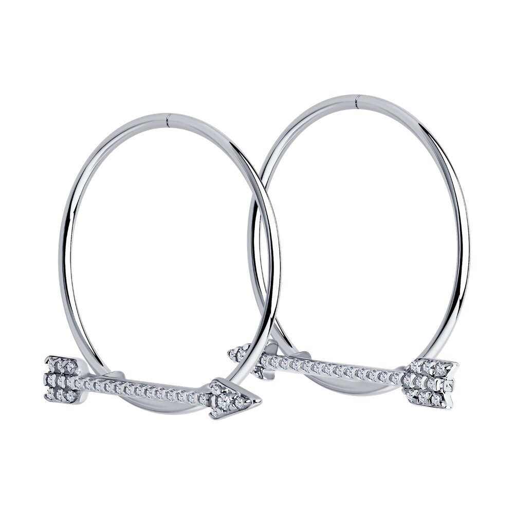 

Серьги конго из серебра SOKOLOV 94025694, фианит, 94025694