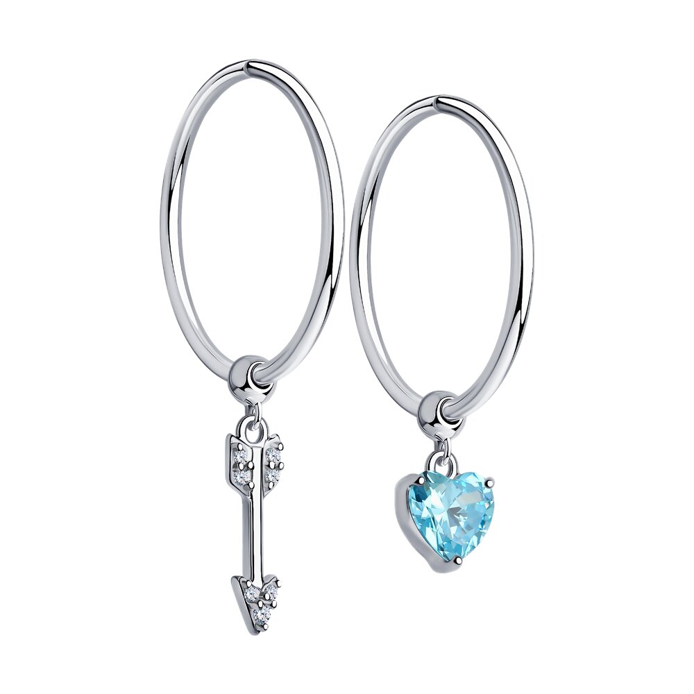 

Серьги конго из серебра SOKOLOV 94025659, фианит, 94025659