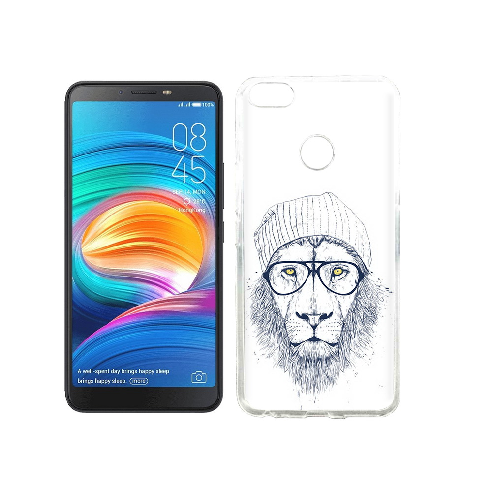 

Чехол MyPads Tocco для Tecno Camon X хиппи лев, Прозрачный, Tocco