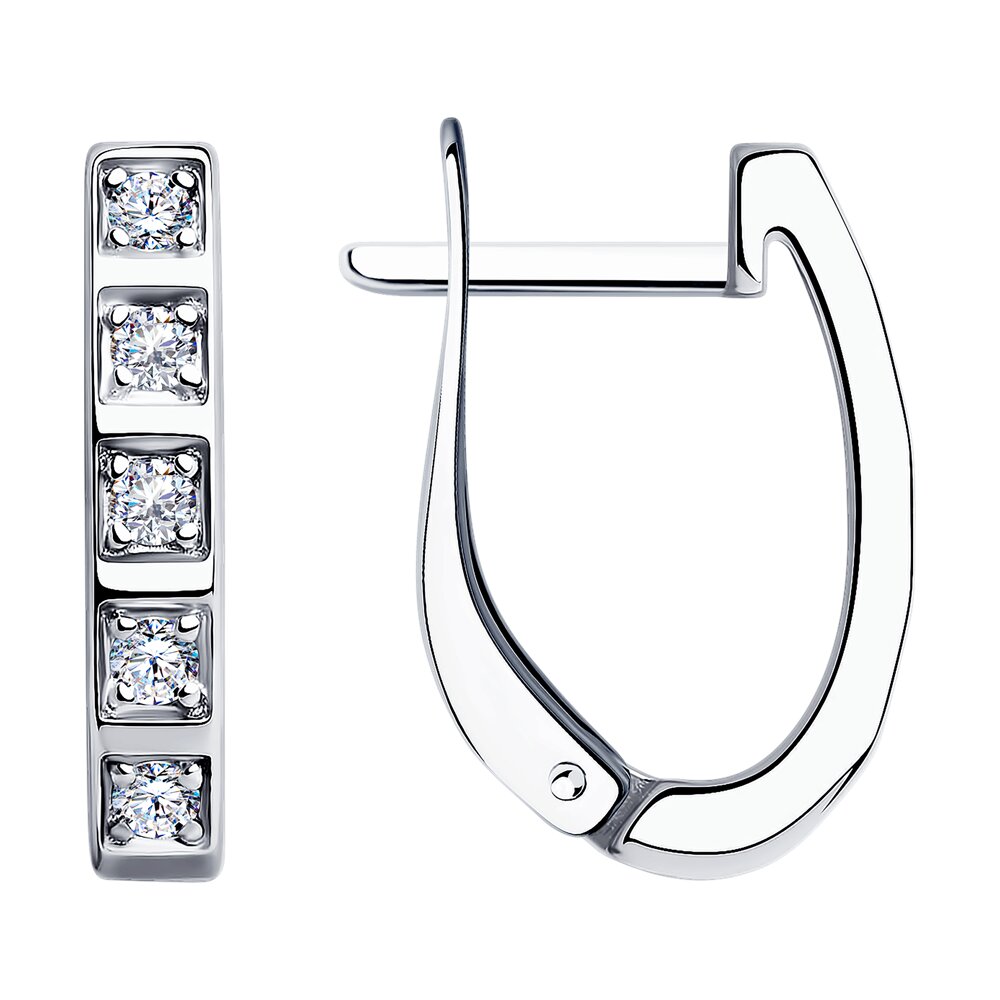 

Серьги из серебра SOKOLOV 94025219, фианит, 94025219