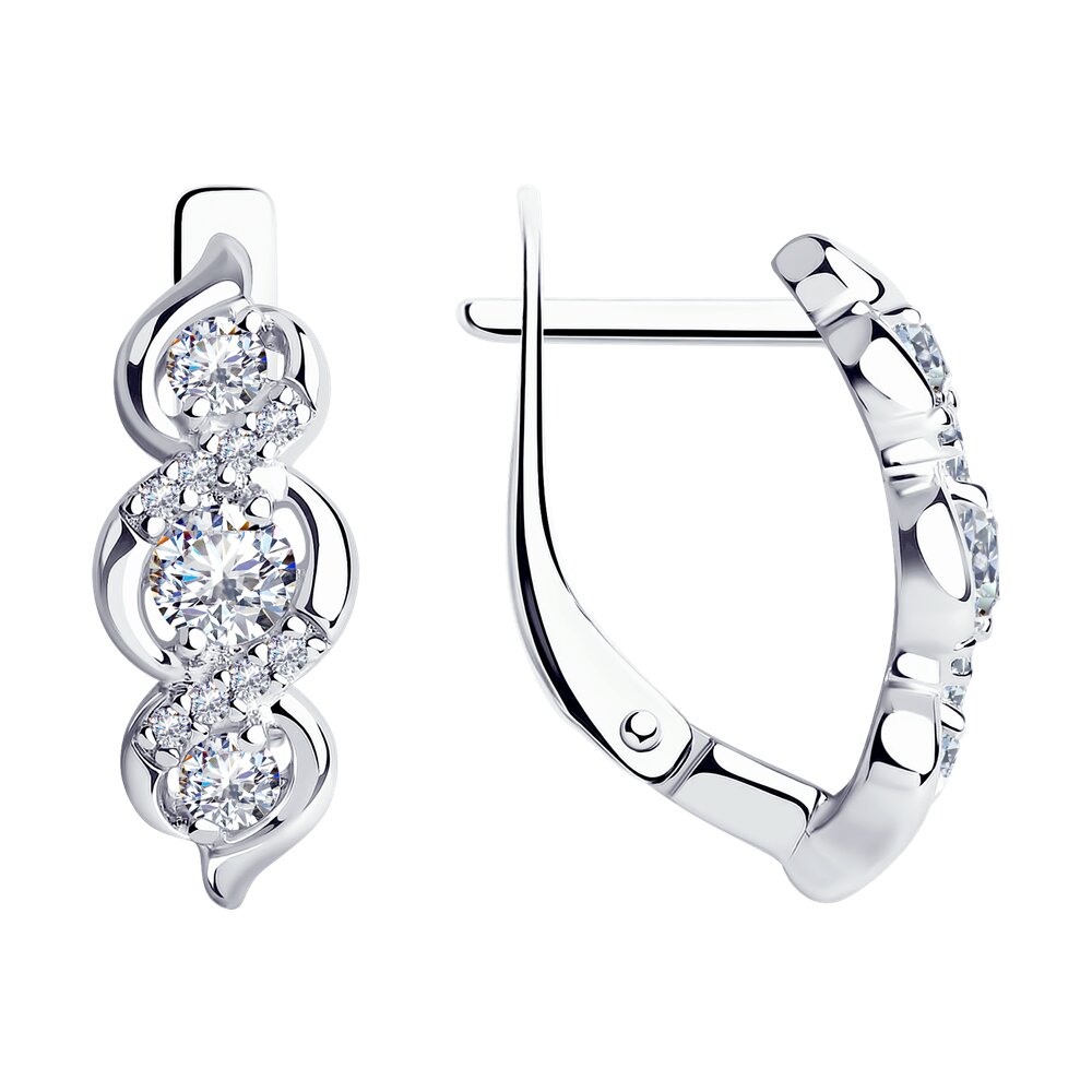 

Серьги из серебра с фианитом SOKOLOV 94025108, 94025108