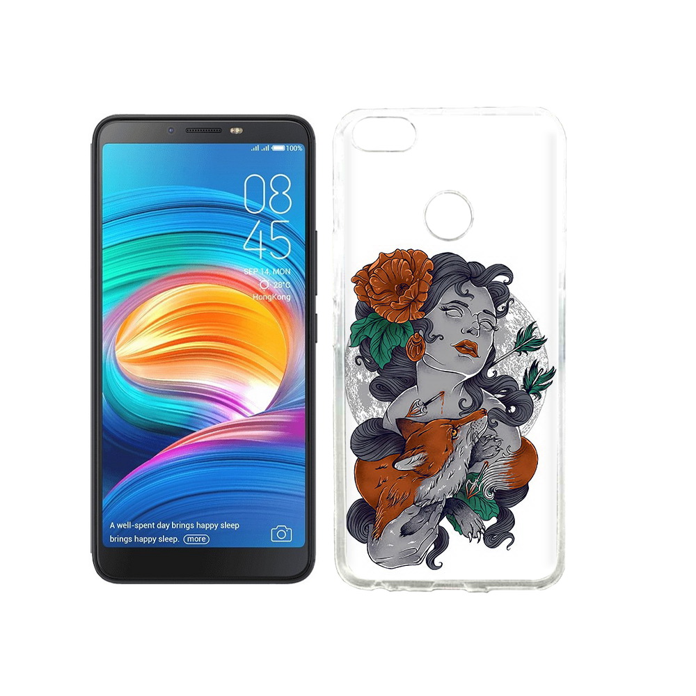 

Чехол MyPads Tocco для Tecno Camon X темная девушка с лисой, Прозрачный, Tocco