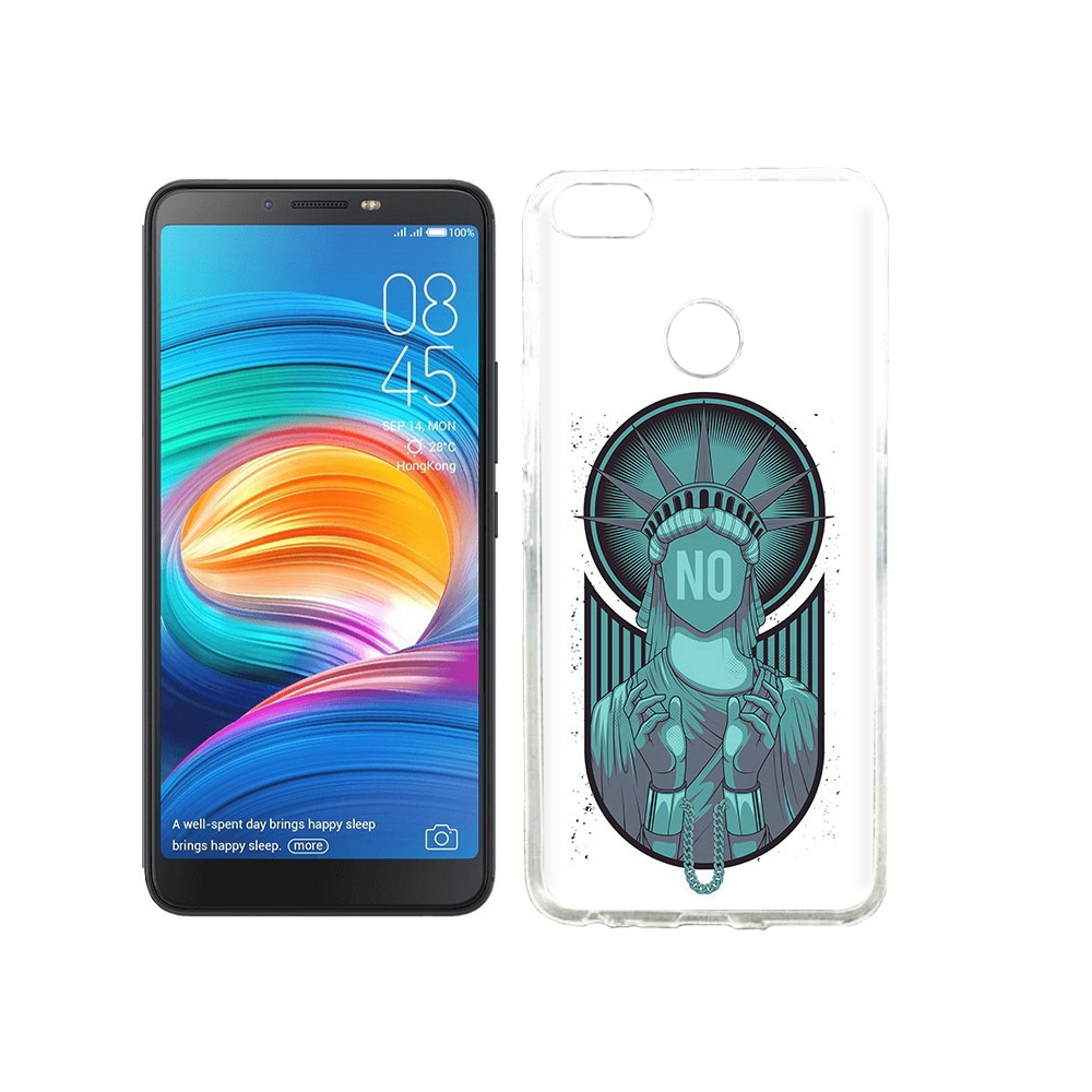 

Чехол MyPads Tocco для Tecno Camon X статуя свободы зеленый, Прозрачный, Tocco