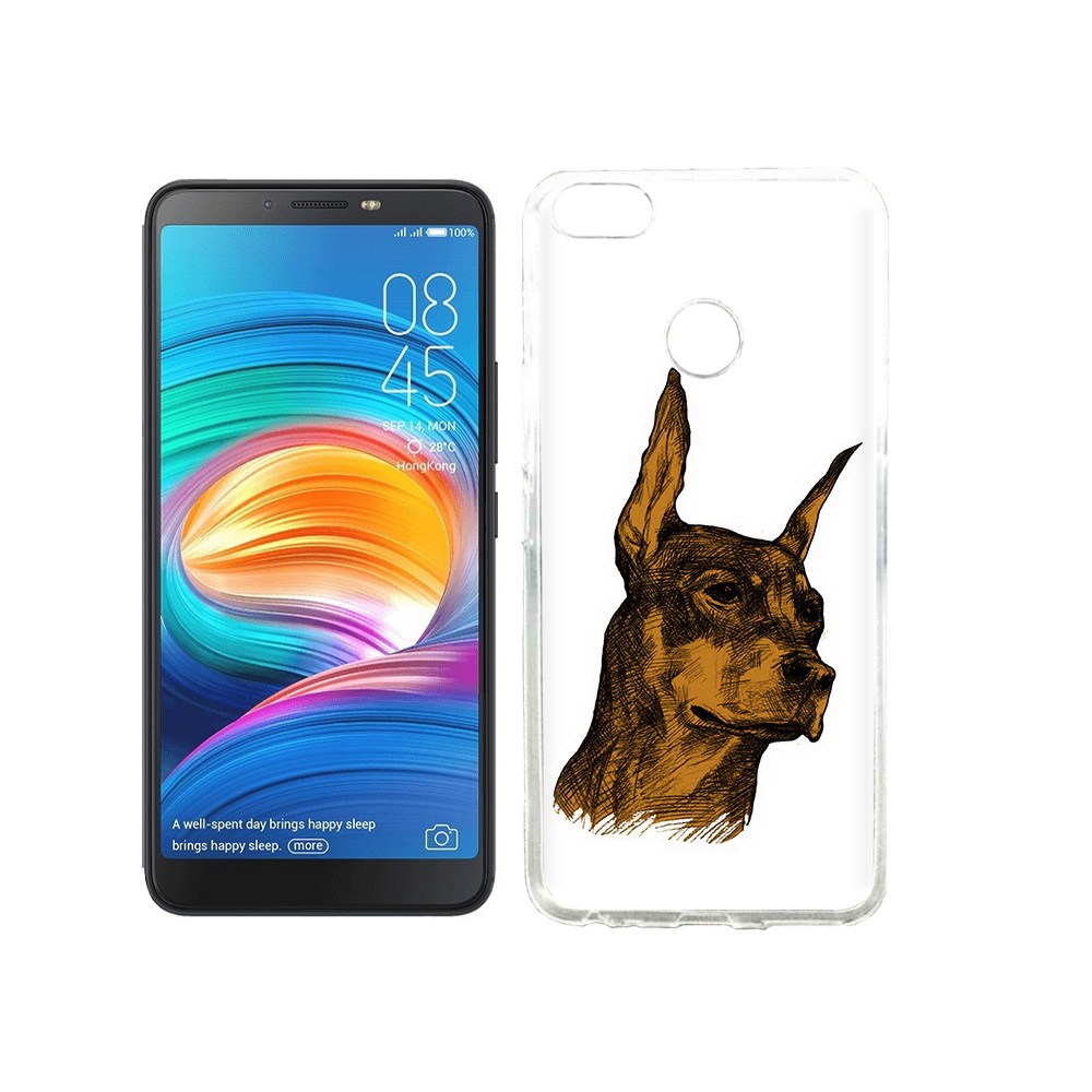 

Чехол MyPads Tocco для Tecno Camon X скетч доберман, Прозрачный, Tocco
