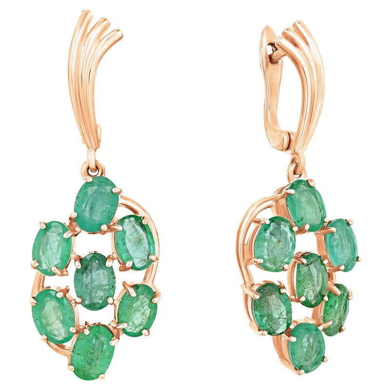 

Серьги из серебра с изумрудомом LAZURIT-ONLINE 7834RG, 7834RG