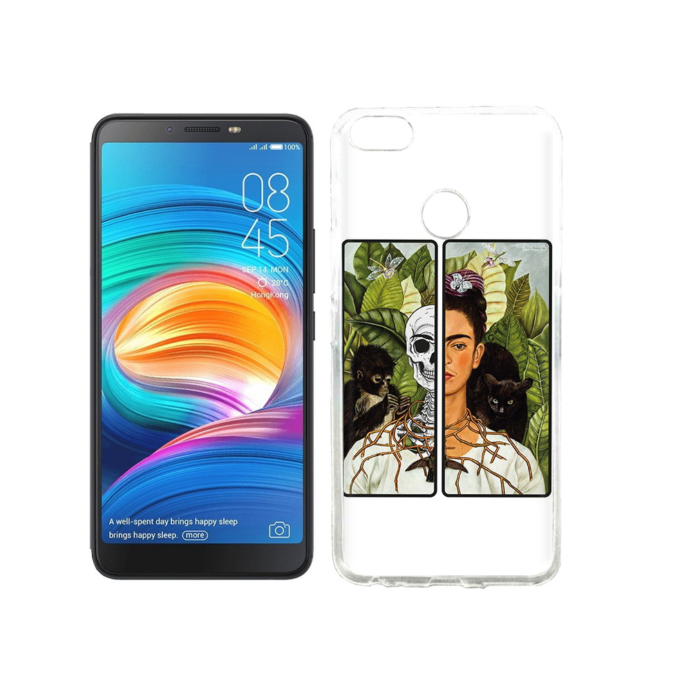 

Чехол MyPads Tocco для Tecno Camon X сдвоенная картинка девушка скелет, Прозрачный, Tocco