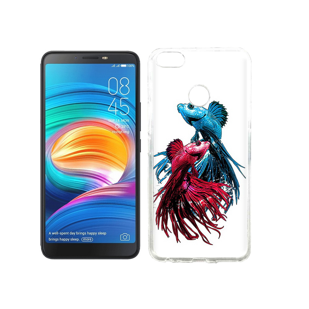 

Чехол MyPads Tocco для Tecno Camon X рыбы петушки, Прозрачный, Tocco