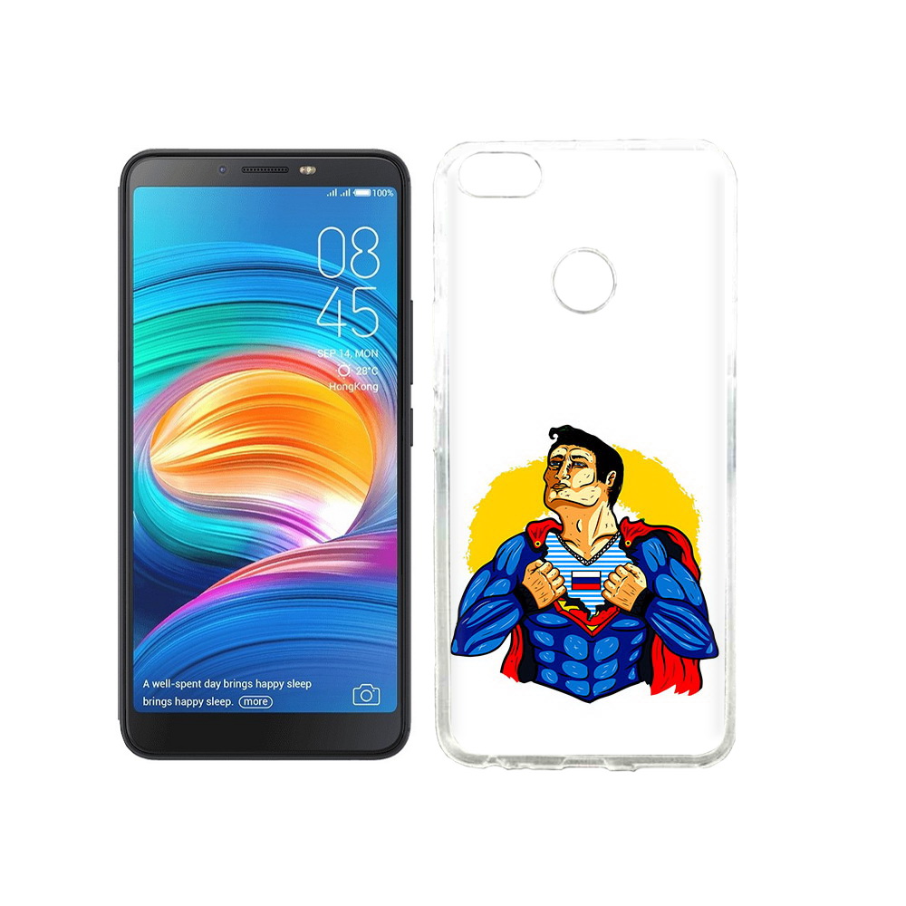 

Чехол MyPads Tocco для Tecno Camon X русский супермен, Прозрачный, Tocco