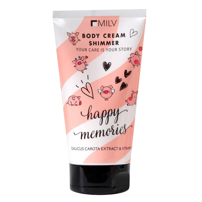 

Крем для тела Milv Happy Memories, с шиммером, увлажняющий, 150 мл 7064536
