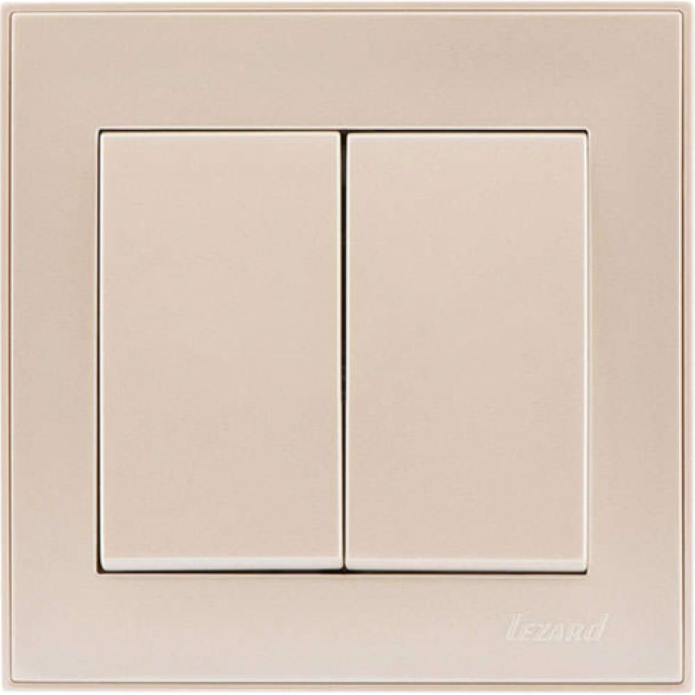 Lezard RAIN Выключатель двойной жемчужно-белый металлик 703-3030-101 прямая кухня валерия м 01 белый металлик металлик