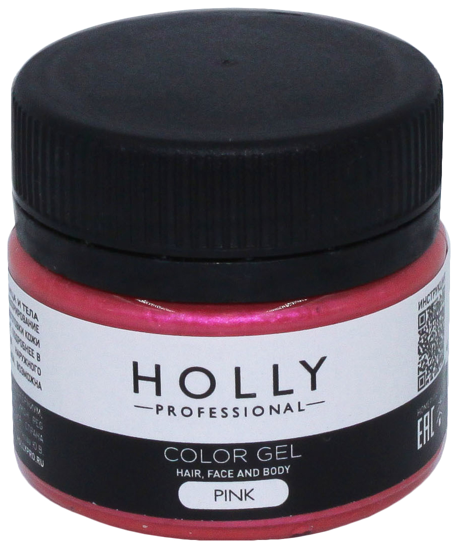 фото Декоративный гель для волос, лица и тела color gel holly professional, pink, 20 мл 7138951