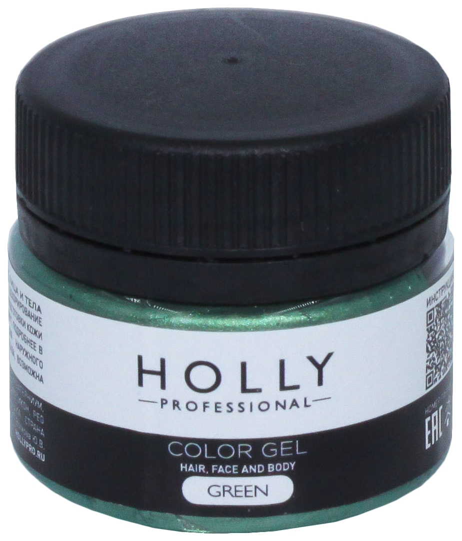 Декоративный гель для волос, лица и тела Holly Professional, Green, 20 мл 7138948