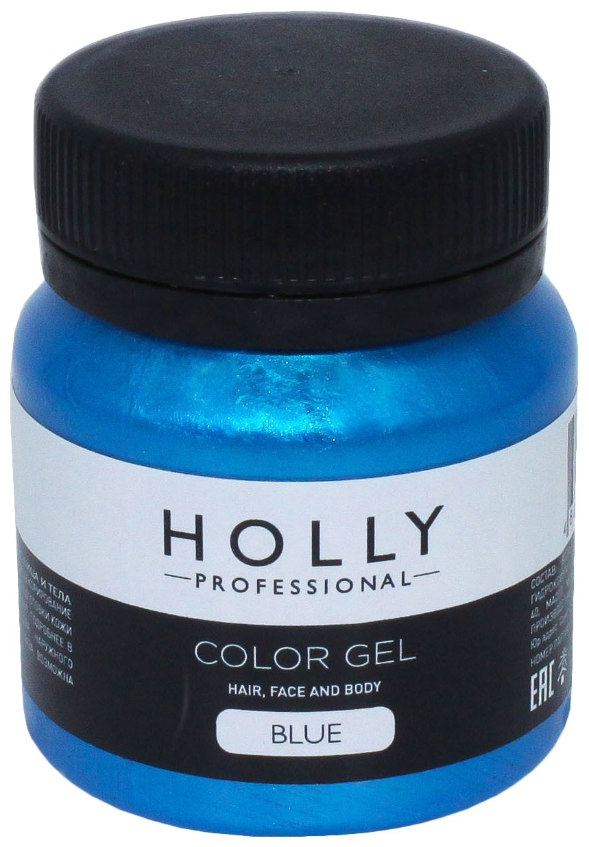 фото Декоративный гель для волос, лица и тела color gel holly professional, blue, 50 мл 7138946