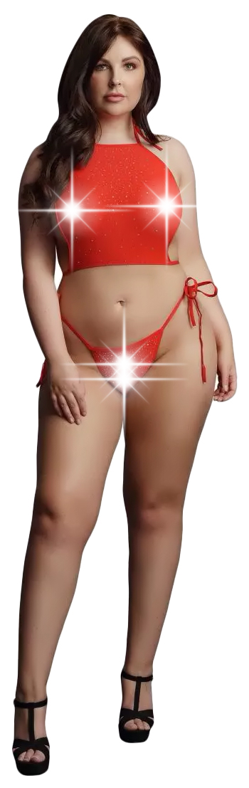 

Комплект Shots Media BV Festive Rhinestone Top and Thong со стразами красный XL-XXL-XXXL, Роскошный комплект Festive Rhinestone Top and Thong со стразами
