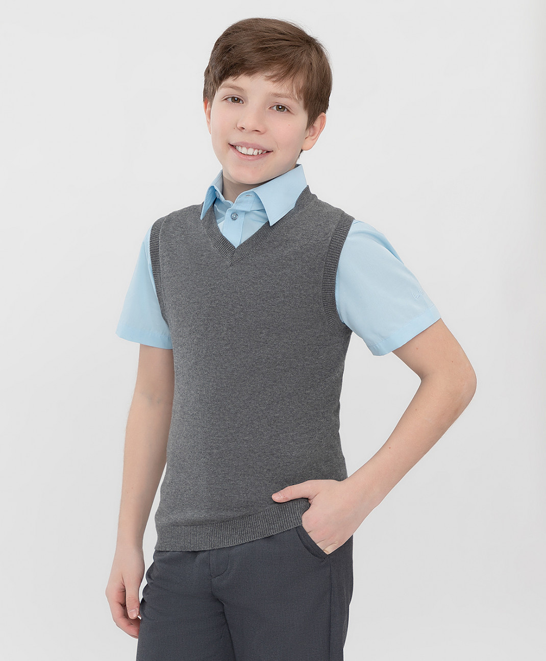 

Жилет детский Button Blue 222BBBS3001, серый, 158, 222BBBS3001