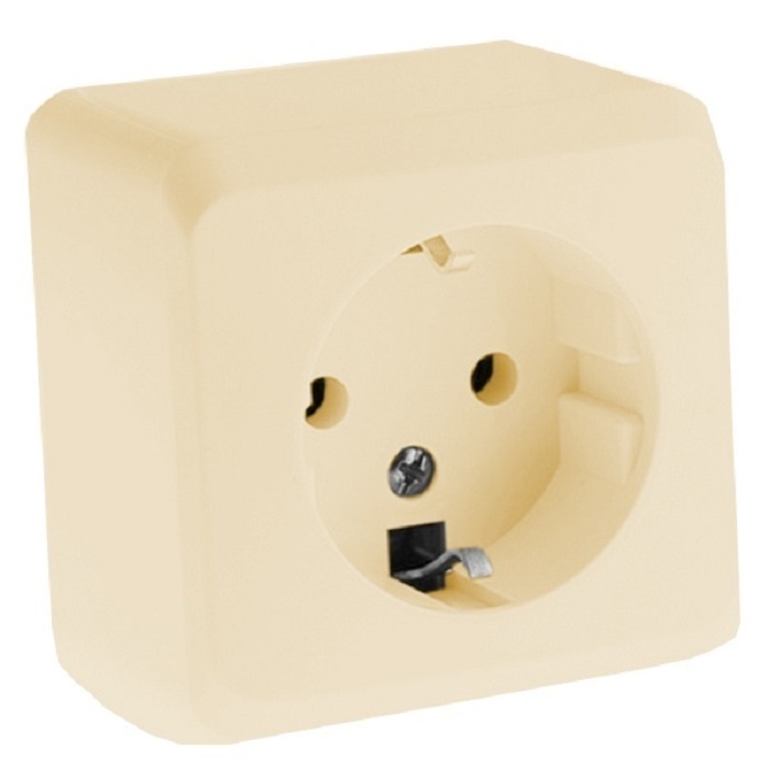 

Розетка одноместная наружн/накл с/з Schneider Electric кремовая 4шт PA16-003K.4, Бежевый